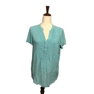 Soft Surroundings Blue Textured Rayon Tunic Top